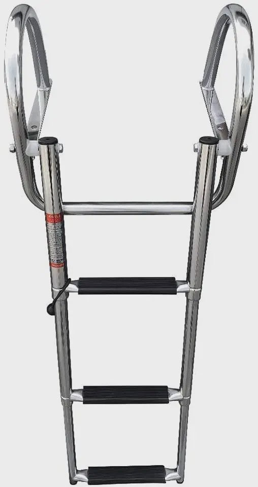 RVS Instapladder Boot 3 Treden - Inklapbaar & Uitschuifbaar