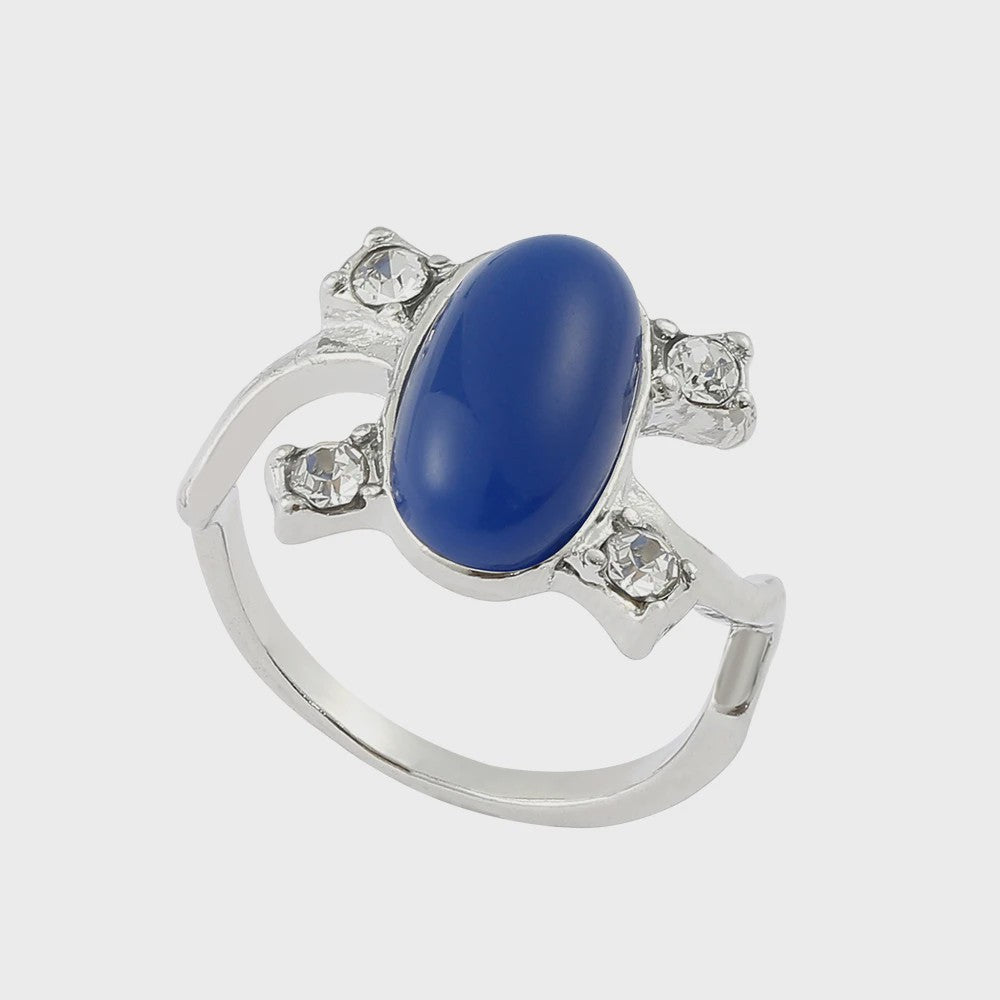 Dames Ring Blauwe Steen - The Vampire Diaries Film Thema Sieraden