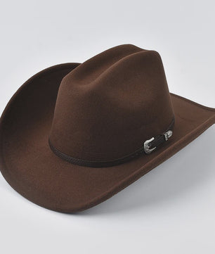 Uniseks Vintage Western Cowboyhoed met Leren Band - Stijlvolle Hoed voor Heren en Dames