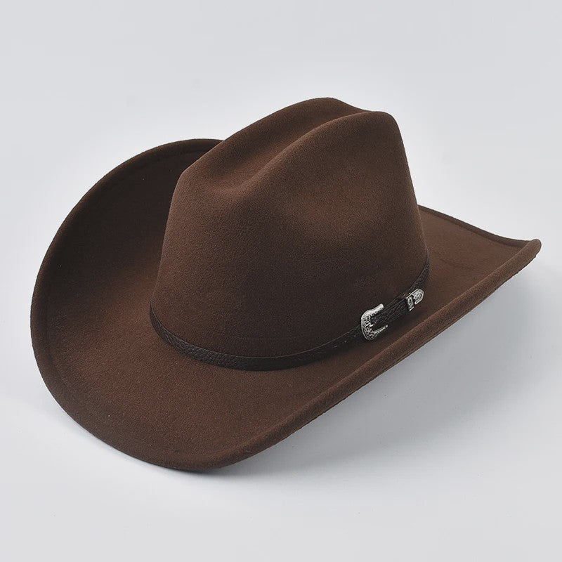 Uniseks Vintage Western Cowboyhoed met Leren Band - Stijlvolle Hoed voor Heren en Dames