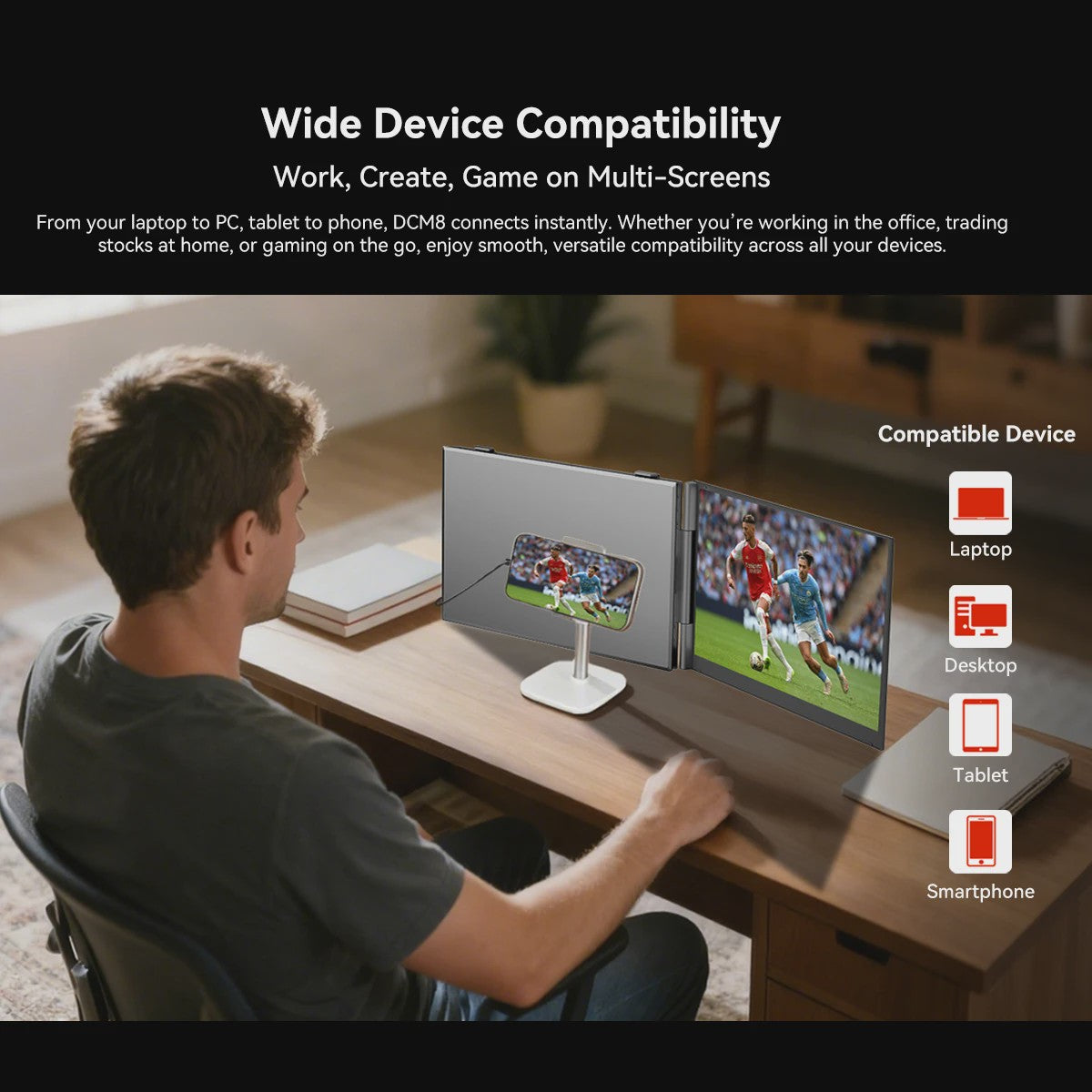 Blackview DCM8 Draagbare Triple Monitor - 15.3" IPS FHD, 100W PD, Plug & Play