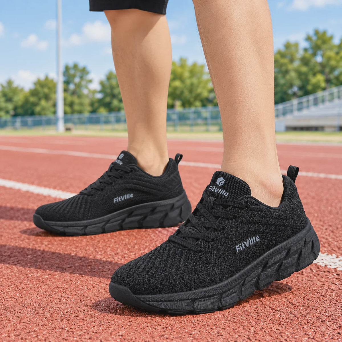 FitVille Extra Brede Hardloopschoenen voor Heren - Lichtgewicht, Ademend & Anti-slip
