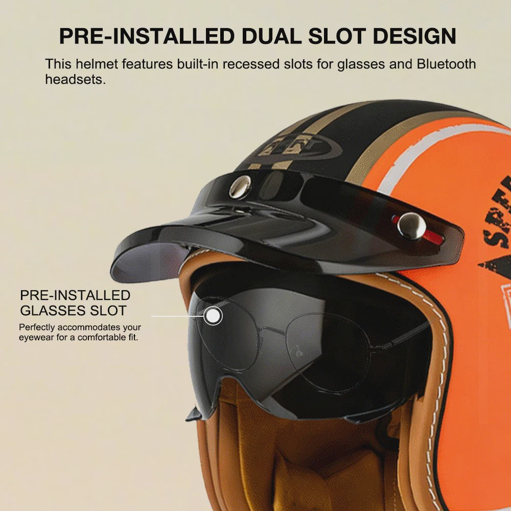 Stijlvolle Open Face Motorhelm met Unieke Graffiti Art - Lichtgewicht & Geventileerd