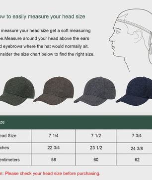 Herren Tweed Baseball Cap - Stijlvolle Wolmix Pet voor Heren
