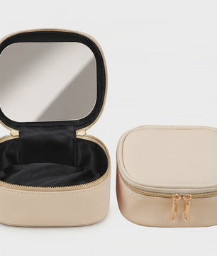 Draagbare Make-up Tas met Spiegel - Waterdicht & Compact