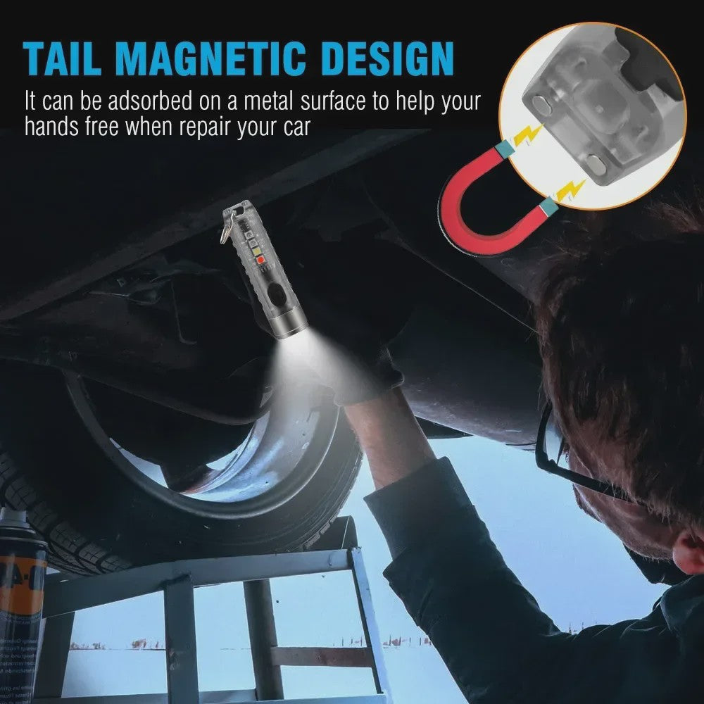 Compacte Mini Zaklamp met Type-C Opladen, Magnetisch & Waterdicht