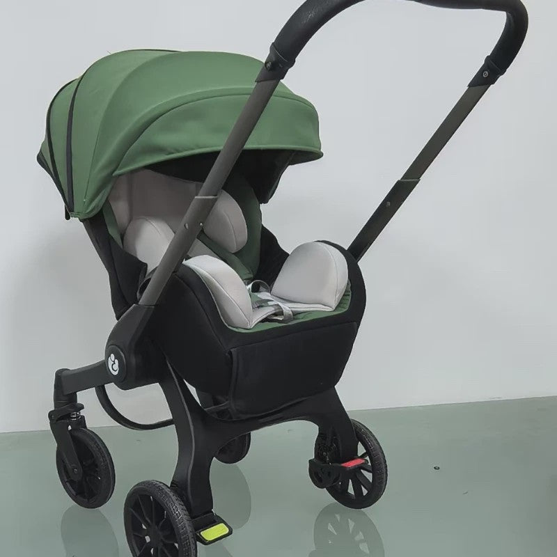 Multifunctionele 4-in-1 Kinderwagen & Reiswieg: Lichtgewicht, Inklapbaar & Hoge Zit
