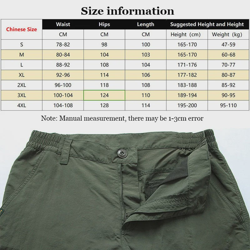 Herfst/Winter Heren Cargo Broek - Lichtgewicht, Waterdicht & Sneldrogend