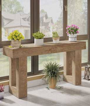 Landelijke Console Tafel 160 cm - Houten Halmeubel voor Achter de Bank