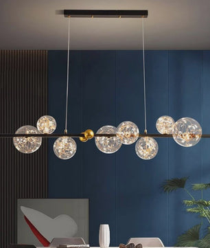 Moderne LED Hanglamp met Kristallen Bollen - Stijlvolle Plafondlamp voor Eetkamer