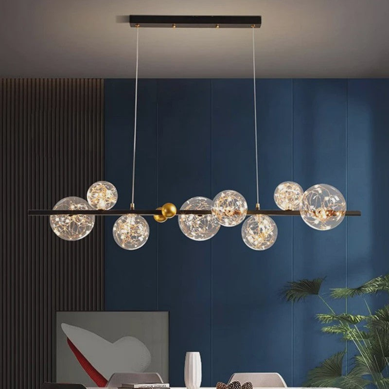 Moderne LED Hanglamp met Kristallen Bollen - Stijlvolle Plafondlamp voor Eetkamer