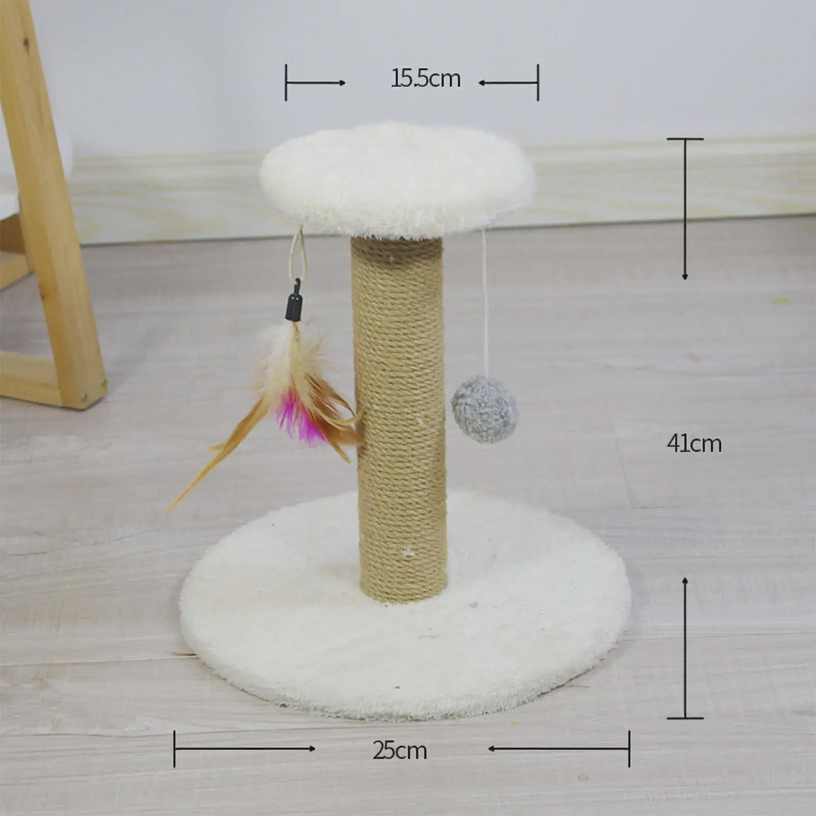 Kattenkrabpaal met Sisal Touw en Speeltjes - Beschermt uw Meubels