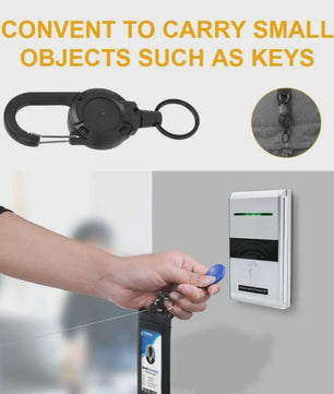 Robuuste Intrekbare Sleutelhanger met Karabijnhaak - Ideaal voor ID-badges, Sleutels & Outdoor