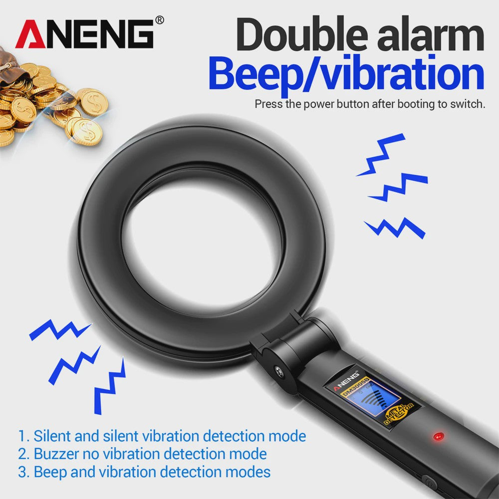 ANENG DM3005B Metaaldetector - Pro Schatzoeker met Pinpoint & Discriminatie