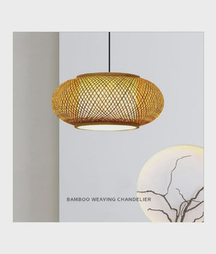 Bamboe Hanglamp Natuurlijk Rotan - Handgeweven, E27 Fitting, 40/50/60cm - Sfeervolle Verlichting voor Woonkamer, Café & Restaurant