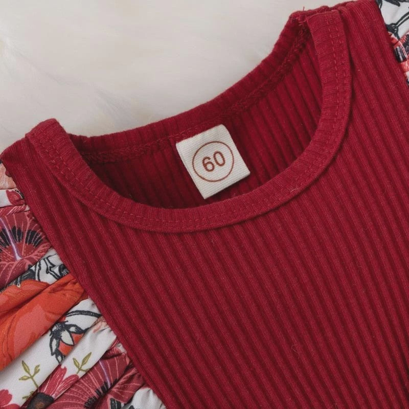 Zomerse Baby Jurk Romper met Strikjes en Bloemenprint - Katoen
