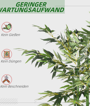 Realistische Kunst Bamboe Plant met 1640 Bladeren in Houten Pot - Onderhoudsarm voor Binnen & Buiten