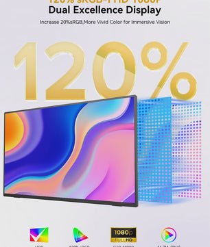 Uperfect 21.4" Draagbare Monitor - 1080P FHD, 100Hz, IPS Scherm, Ideaal voor Gaming & Laptops