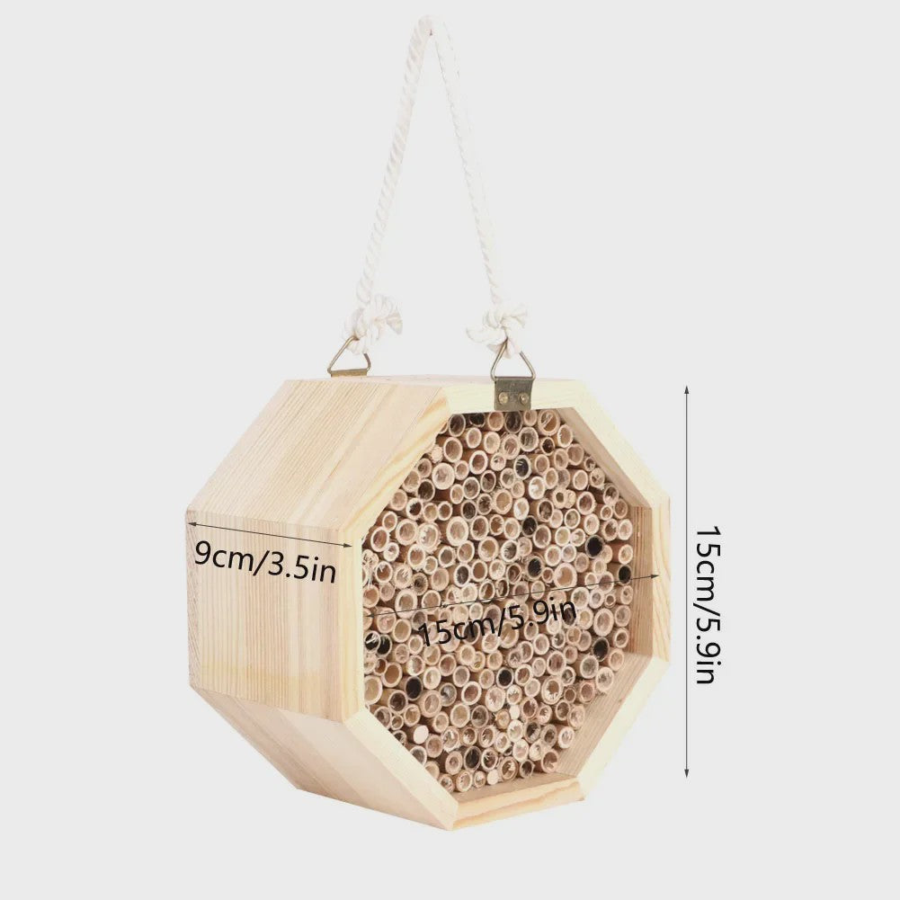 Houten Insectenhotel voor Bijen en Insecten - Decoratieve Nestkast voor Tuin