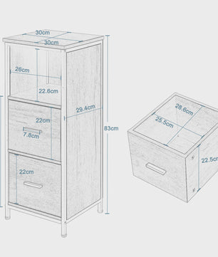 Smal Houten Badkamerkastje met 2 Lades - Multifunctioneel Opbergmeubel