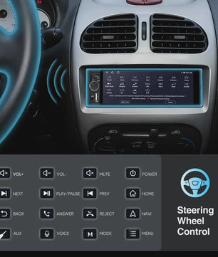 AINAVI 1 DIN Universele Autoradio met 6.36" HD IPS Touchscreen, Wireless CarPlay & Android Auto, Bluetooth 5.0