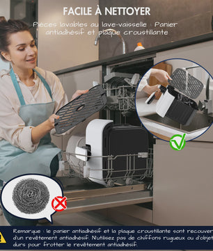 DEIME Compacte Airfryer 2.5L - Olievrij, Digitaal Touchscreen, Vaatwasmachinebestendig