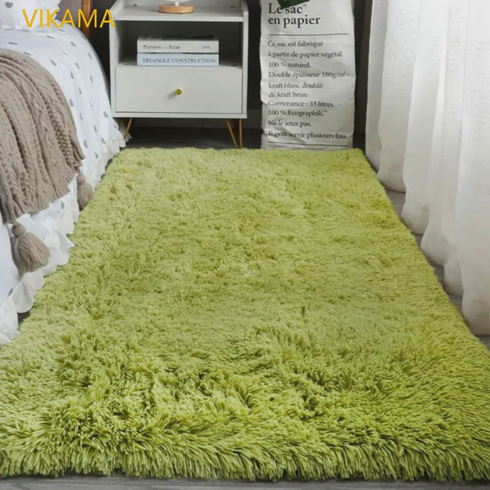 VIKAMA Luxe Pluche Vloerkleed - Zacht & Sfeervol voor Slaapkamer en Woonkamer
