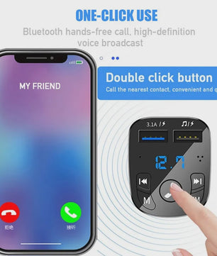 Auto MP3 Speler met Bluetooth 5.0, Dual USB Snellader en FM Transmitter