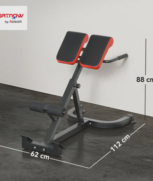SPORTNOW Verstelbare Trainingsbank met 5 standen, Roman Chair, 112x62x88 cm, Zwart/Rood