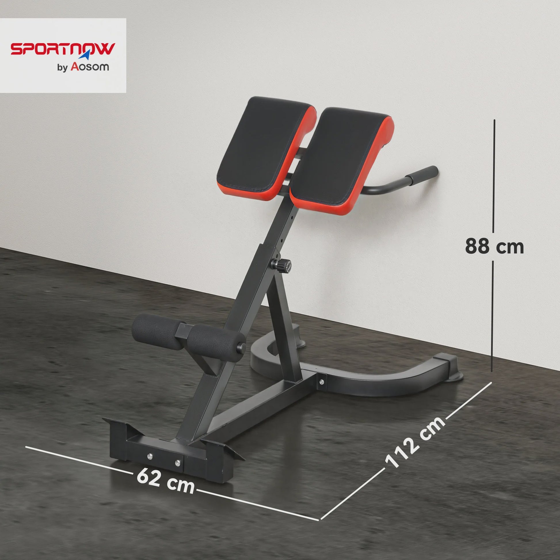 SPORTNOW Verstelbare Trainingsbank met 5 standen, Roman Chair, 112x62x88 cm, Zwart/Rood