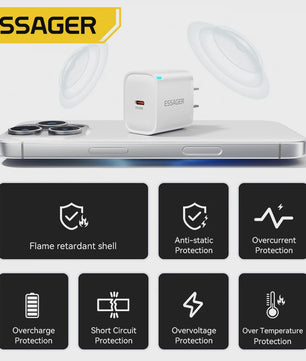 Essager Mini 30W Snellader Type C PD QC3.0 voor iPhone, Samsung, iPad