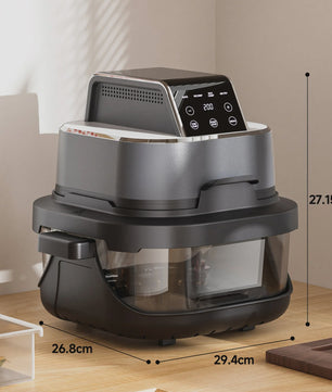 GTPLAYER Airfryer 4L met Glazen Venster - Multifunctioneel en Compact