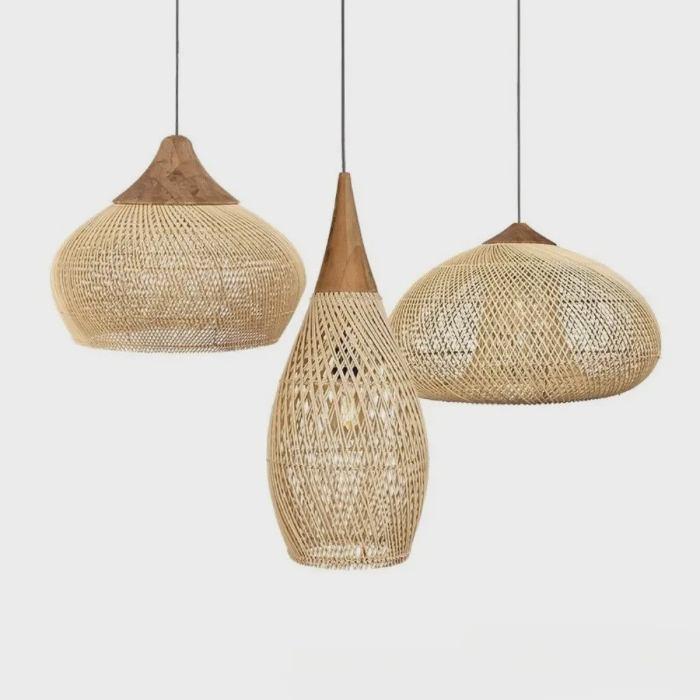 60cm Wabi Sabi Rotan Hanglamp - Japanse Retro Design voor Woonkamer & Eetkamer