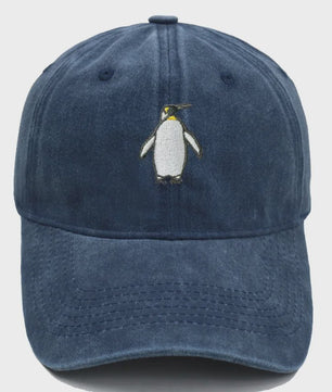 Vintage Pinguïn Cap - Unisex Baseballpet met Gebogen Vizier