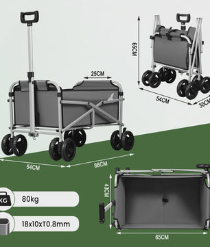 WOLTU Transportkar met Remmen - Opvouwbare Steekwagen voor Tuin, Camping & Strand