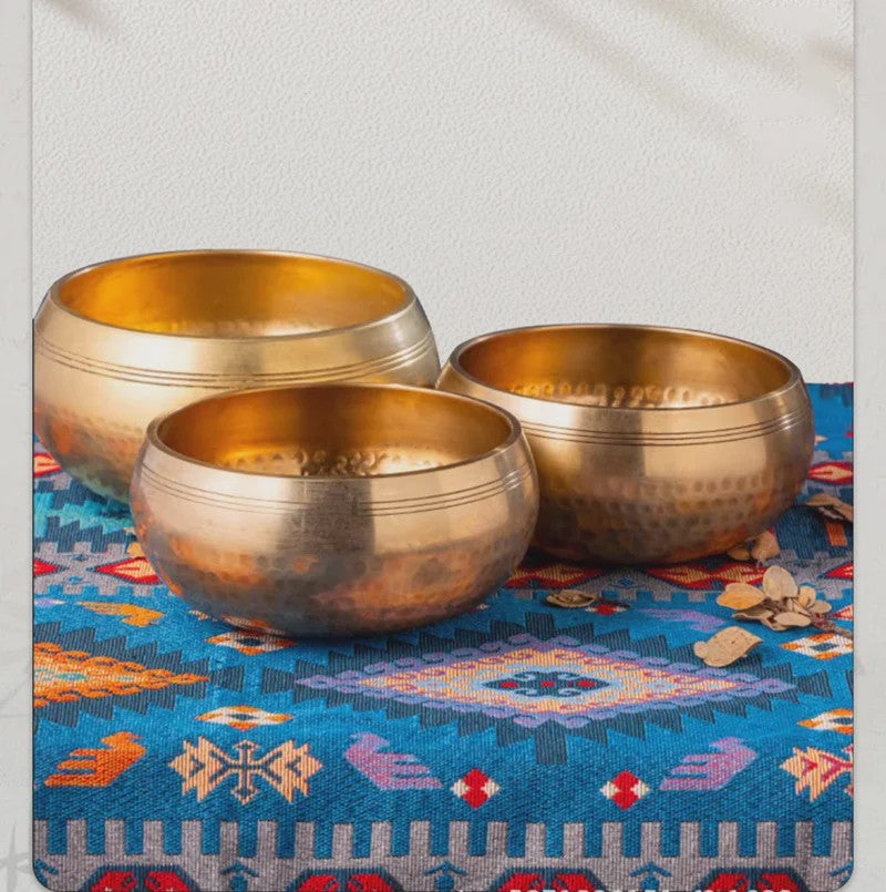 Tibetaanse Handgemaakte Klankschaal van Messing - Voor Yoga, Meditatie & Sound Healing