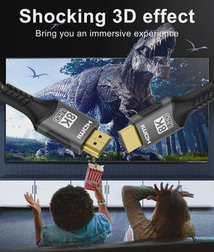 8K HDMI 2.1 Kabel - Ultra High Speed 48Gbps, 4K@120Hz, HDR voor PS5, PC, TV