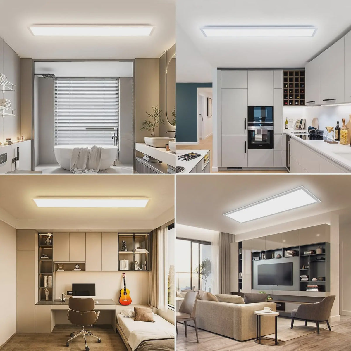 Moderne LED Plafondlamp 40W 4400LM 120x30cm Dimbare Paneellamp met Afstandsbediening