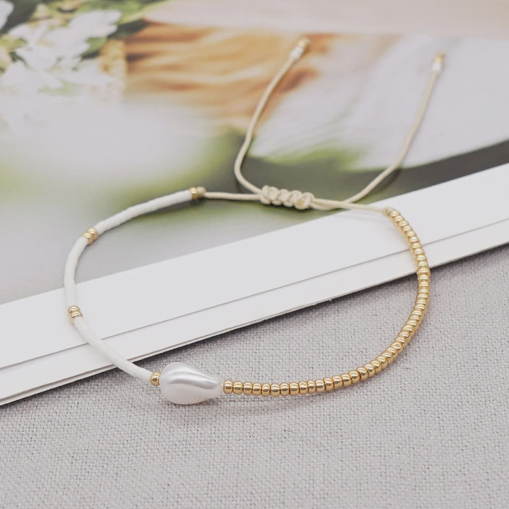 Elegante Baroque Parel Armband met Miyuki Zaadparels - Verstelbaar & Stijlvol