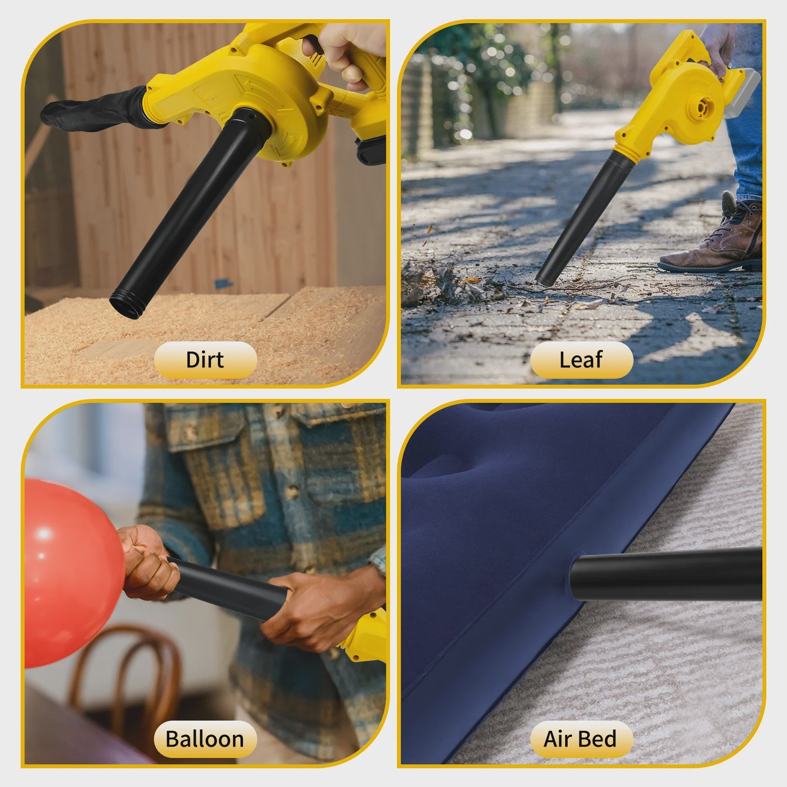 Snoerloze 2-in-1 Bladblazer & Stofzuiger - Krachtig, Draadloos, Compatibel met Dewalt 20V Accu