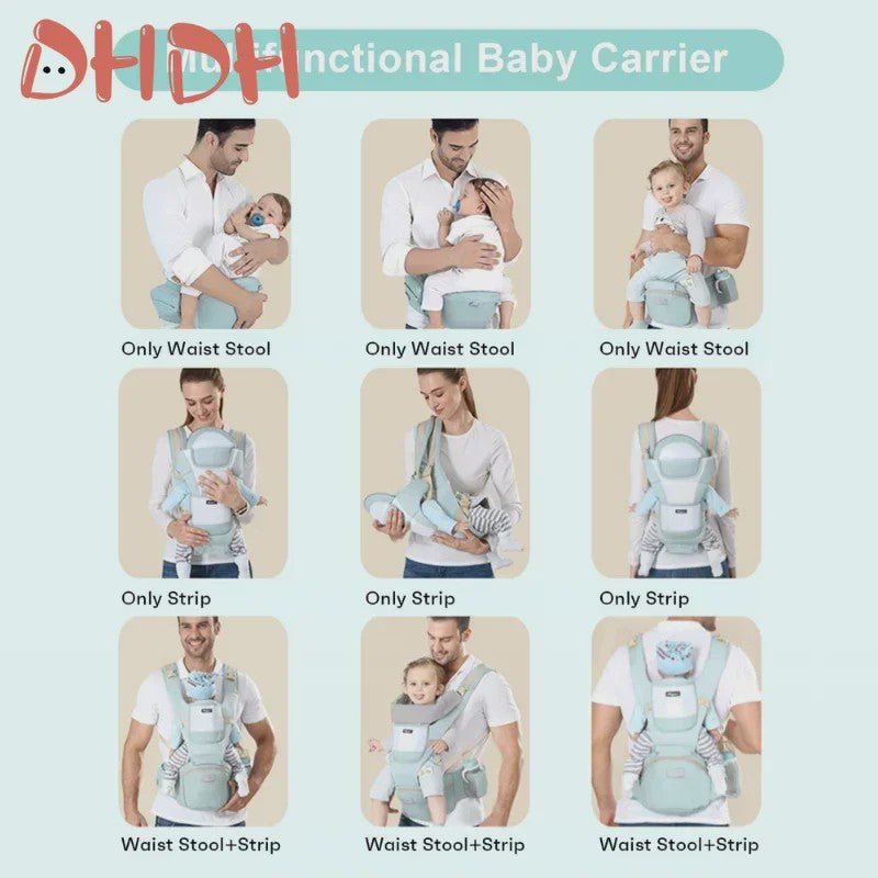 Ergonomische Baby Draagzak - 4 Seizoenen, Verstelbaar, Heupstoeltje & Multifunctioneel