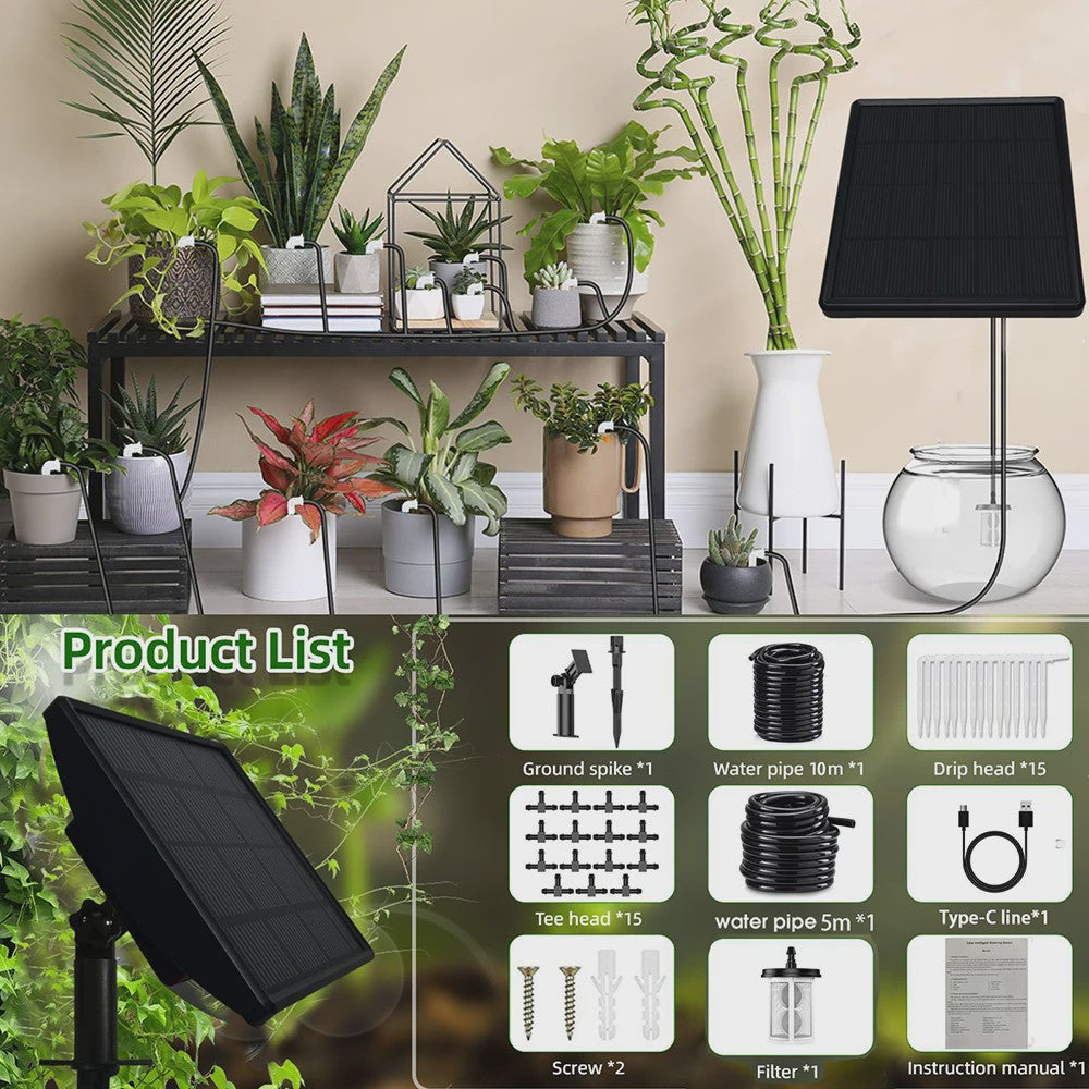 Automatisch Zonnepaneel Druppelsysteem voor Tuin & Potplanten