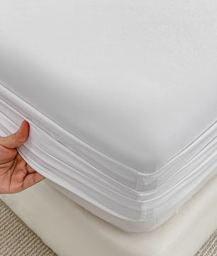 Hoeslaken met Elastische Band - Effen Kleur, Antislip & Verstelbaar voor Alle Bedden