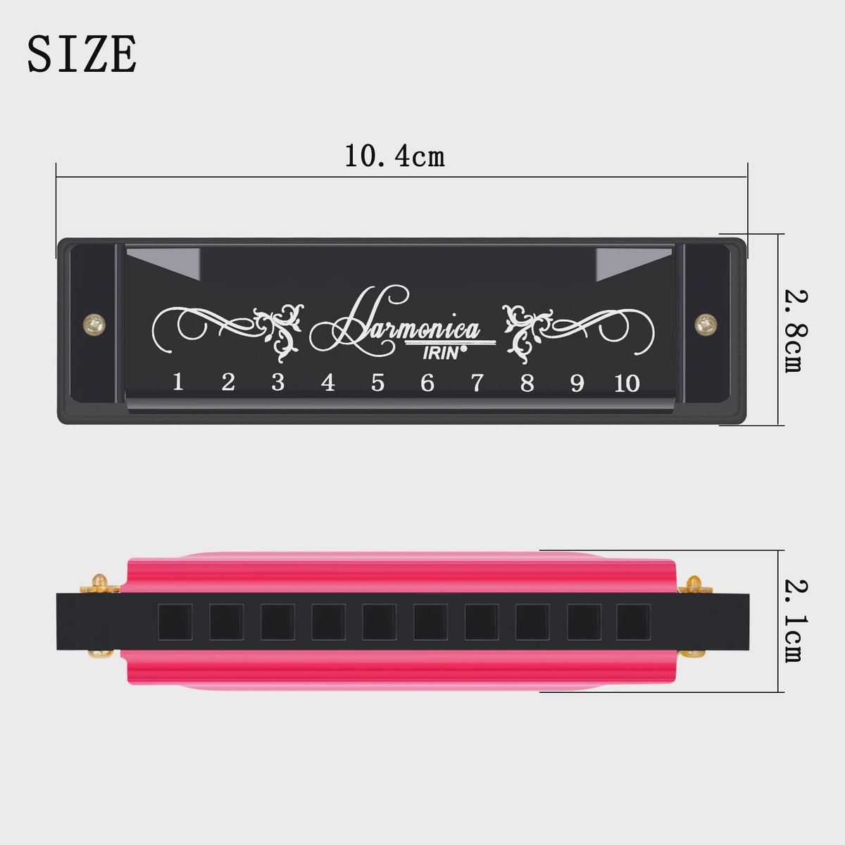 Professionele 10-Gats Mondharmonica in C-Toon met Beschermhoes - Ideaal voor Beginners