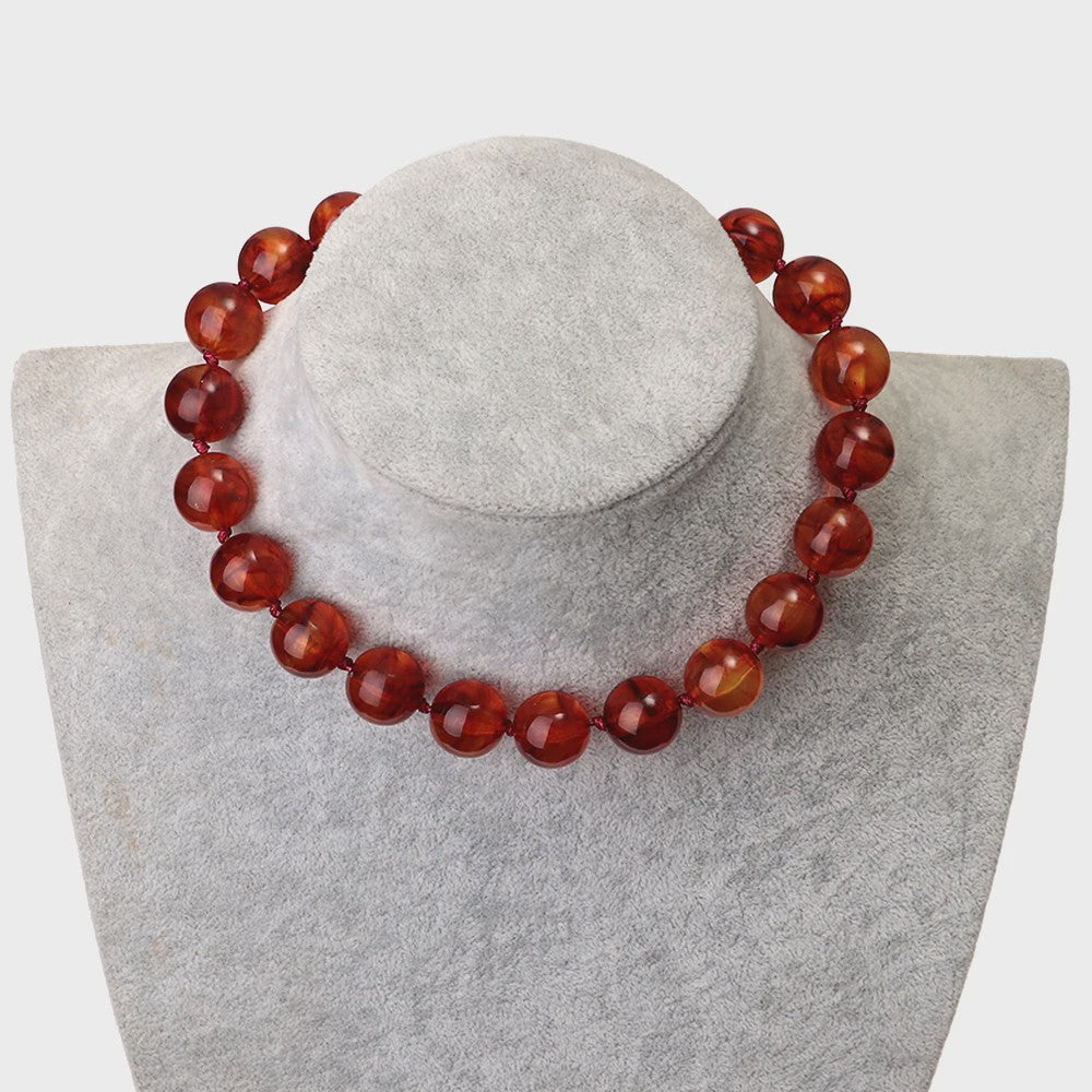 Trendy Multicolor Statement Ketting met Grote Ronde Kralen - Handgemaakt