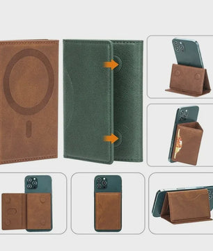 Magnetische Lederen Kaarthouder Wallet voor iPhone 16/15 Serie - Magsafe Compatibel