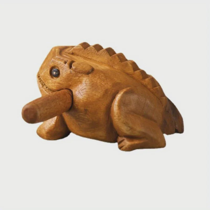 Handgesneden Houten Kikker - Uniek Thailand Souvenir & Creatief Geluidsspeeltje