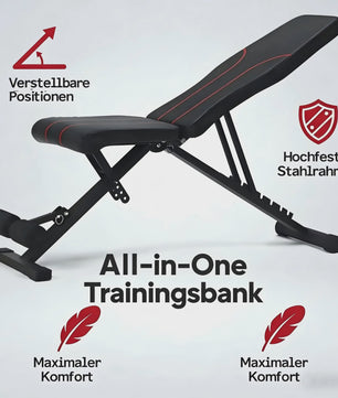 Opvouwbare Trainingsbank met 28 Posities & Push-Up Board - Verstelbaar voor Krachttraining Thuis