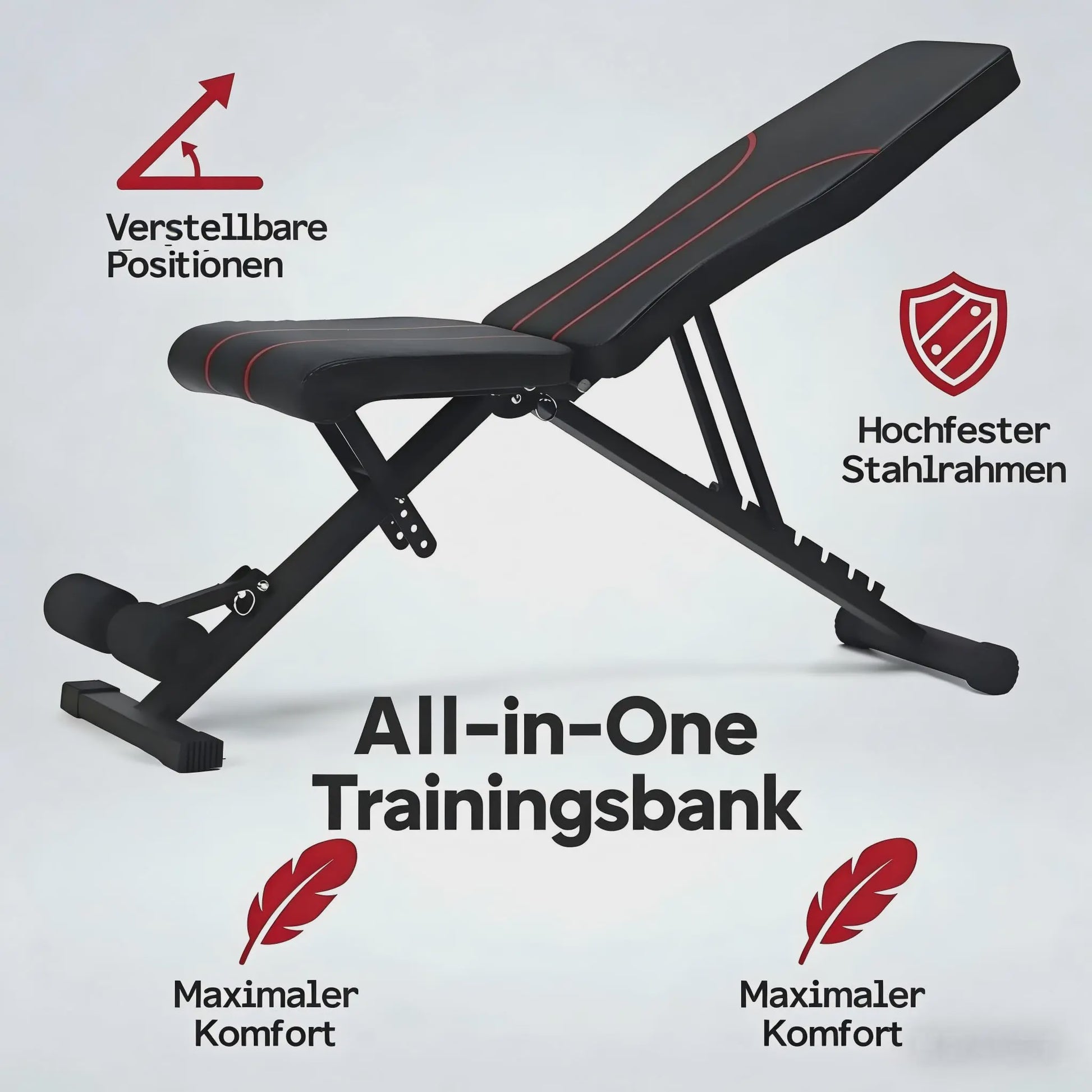 Opvouwbare Trainingsbank met 28 Posities & Push-Up Board - Verstelbaar voor Krachttraining Thuis