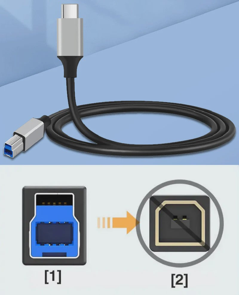 USB-C naar USB 3.0 Type B Printerkabel - 0.5m tot 3m - Data Adapter voor HP, Canon, Epson